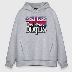 Толстовка оверсайз мужская The Beatles Great Britain Битлз, цвет: меланж