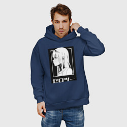 Толстовка оверсайз мужская Zero Two 01, цвет: тёмно-синий — фото 2