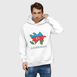 Толстовка оверсайз мужская Map Azerbaijan, цвет: белый — фото 2