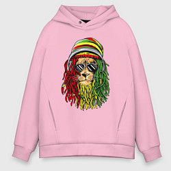 Толстовка оверсайз мужская Rasta lioN, цвет: светло-розовый