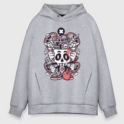 Толстовка оверсайз мужская Music octopus, цвет: меланж
