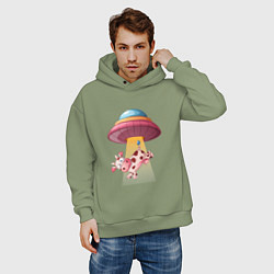 Толстовка оверсайз мужская Похищение!, цвет: авокадо — фото 2