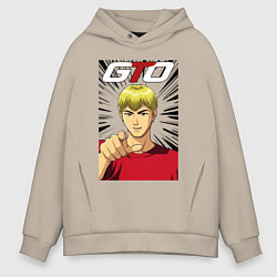 Толстовка оверсайз мужская Eikichi finger, цвет: миндальный