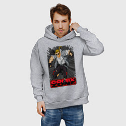 Толстовка оверсайз мужская Sketch jump, цвет: меланж — фото 2