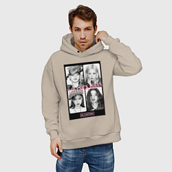 Толстовка оверсайз мужская Blackpink K-pop, цвет: миндальный — фото 2