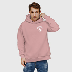 Толстовка оверсайз мужская VOLVO логотип лось, цвет: пыльно-розовый — фото 2