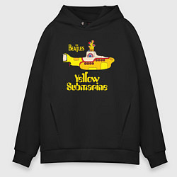 Толстовка оверсайз мужская On a Yellow Submarine, цвет: черный