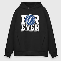 Толстовка оверсайз мужская Тампа Бэй Лайтнинг Tampa Bay Lightning FOREVER NOT, цвет: черный