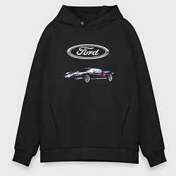 Толстовка оверсайз мужская Ford Racing, цвет: черный