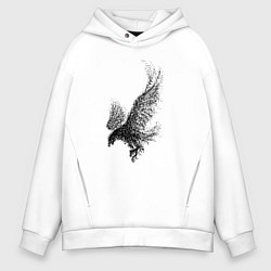 Толстовка оверсайз мужская Пикирующий орёл Пуантель, цвет: белый
