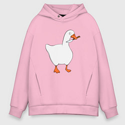 Толстовка оверсайз мужская ГУСЬ С НОЖОМ МЕМ, цвет: светло-розовый