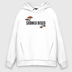 Толстовка оверсайз мужская Грибы Sabikui Bisco, цвет: белый