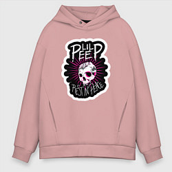 Толстовка оверсайз мужская Lil Peep Череп RIP Лил Пип, цвет: пыльно-розовый