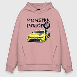 Толстовка оверсайз мужская BMW M Power Monster inside, цвет: пыльно-розовый