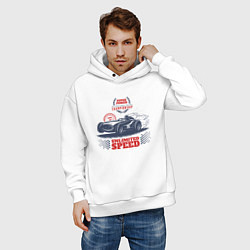 Толстовка оверсайз мужская Super Power Racing Championship, цвет: белый — фото 2