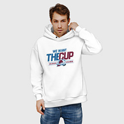 Толстовка оверсайз мужская Colorado Avalanche we want the cup Колорадо Эвелан, цвет: белый — фото 2