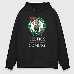 Толстовка оверсайз мужская Boston Celtics are coming Бостон Селтикс, цвет: черный