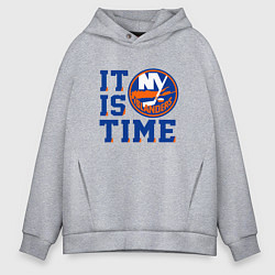 Толстовка оверсайз мужская It Is New York Islanders Time Нью Йорк Айлендерс, цвет: меланж