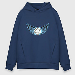 Толстовка оверсайз мужская Volleyball Wings, цвет: тёмно-синий