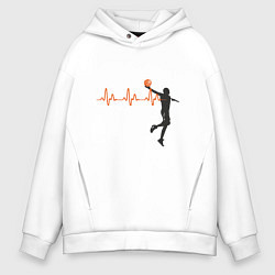 Толстовка оверсайз мужская Basketball Pulse, цвет: белый