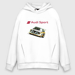 Толстовка оверсайз мужская Audi Racing team Power, цвет: белый