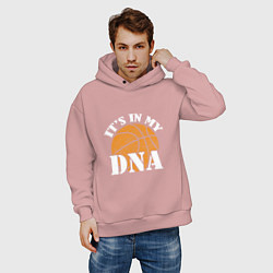 Толстовка оверсайз мужская ДНК Баскетбол, цвет: пыльно-розовый — фото 2