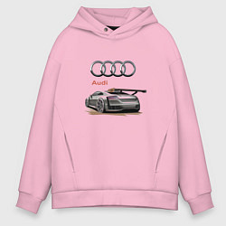 Толстовка оверсайз мужская Audi Racing team, цвет: светло-розовый