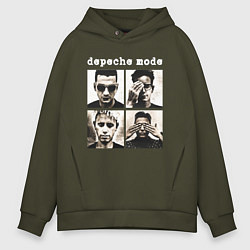 Толстовка оверсайз мужская DEPECHE MODE ДЕПЕШ МОД, цвет: хаки