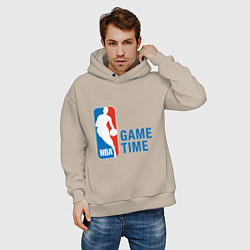 Толстовка оверсайз мужская NBA Game Time, цвет: миндальный — фото 2