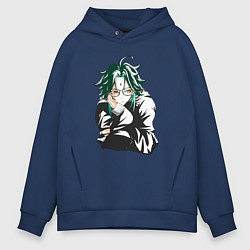 Толстовка оверсайз мужская Сяо в очках XIAO геншин импакт, цвет: тёмно-синий