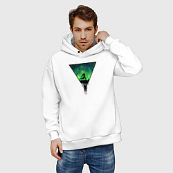 Толстовка оверсайз мужская Бег в Сиянии, цвет: белый — фото 2