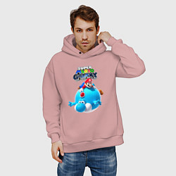 Толстовка оверсайз мужская Super Mario Galaxy Nintendo, цвет: пыльно-розовый — фото 2