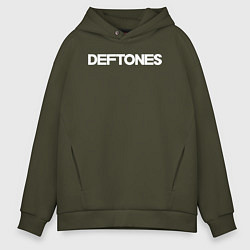 Толстовка оверсайз мужская Deftones hard rock, цвет: хаки