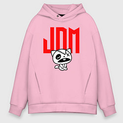 Толстовка оверсайз мужская JDM Kitten-Zombie Japan, цвет: светло-розовый