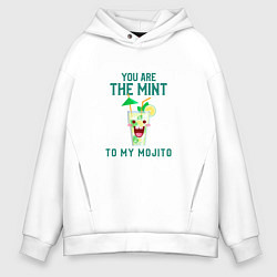 Толстовка оверсайз мужская You are mint ot my mojito, цвет: белый