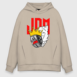 Толстовка оверсайз мужская JDM Wheel King, цвет: миндальный