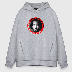 Толстовка оверсайз мужская Johnny Depp is innocent, цвет: меланж