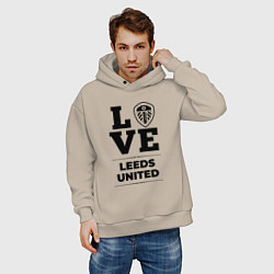 Толстовка оверсайз мужская Leeds United Love Классика, цвет: миндальный — фото 2