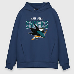 Толстовка оверсайз мужская SAN JOSE SHARKS NHL, цвет: тёмно-синий