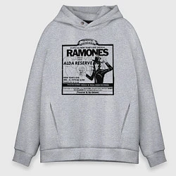 Толстовка оверсайз мужская Live at the Palladium, NY - Ramones, цвет: меланж