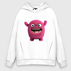 Толстовка оверсайз мужская FLUFFY COLORED MONSTER, цвет: белый