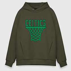 Толстовка оверсайз мужская Celtics Dunk, цвет: хаки