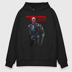 Толстовка оверсайз мужская Terminator 2 - T800, цвет: черный