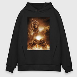 Толстовка оверсайз мужская Сварог - Кузнец, цвет: черный