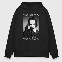 Толстовка оверсайз мужская Marilyn Manson фото, цвет: черный
