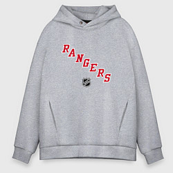 Толстовка оверсайз мужская New York Rangers NHL, цвет: меланж