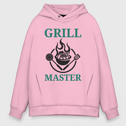 Толстовка оверсайз мужская Гриль мастер текст Grill master, цвет: светло-розовый