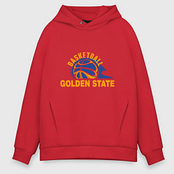 Толстовка оверсайз мужская Golden State Basketball, цвет: красный