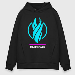 Толстовка оверсайз мужская Символ Dead Space в неоновых цветах, цвет: черный