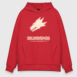 Толстовка оверсайз мужская Саламандры лого винтаж, цвет: красный